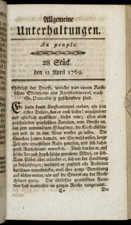 28 Stück. d. 12. April 1769.