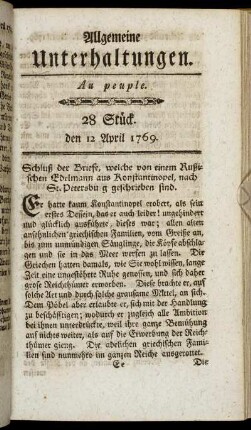 28 Stück. d. 12. April 1769.