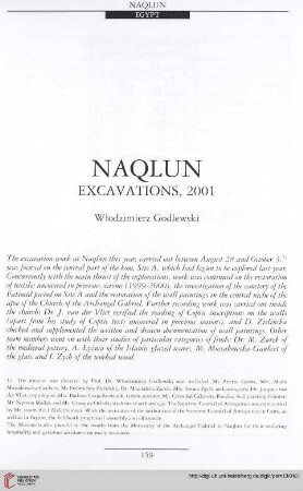 13: Naqlun : excavations, 2001