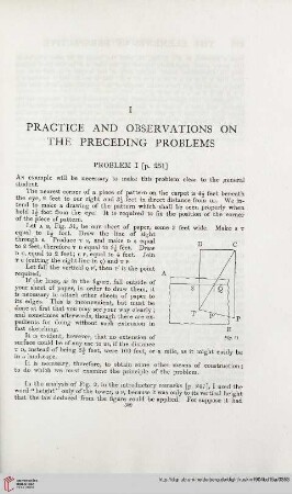 I. Practice and observations on the preceding problems