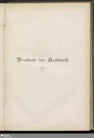 Vorschule der Kochkunst