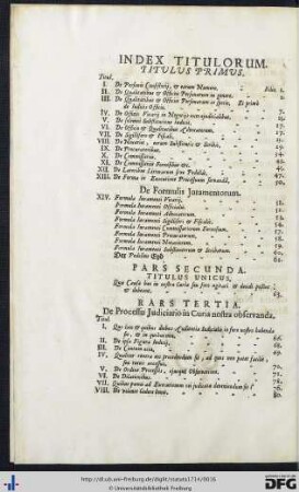 Index Titulorum.