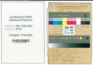 Entnazifizierung Franziska Langguth , geb. 22.09.1901 ()