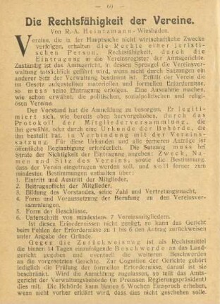 Die Rechtsfähigkeit der Vereine