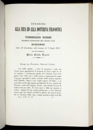 Intorno Alla Vita ed alle Dottrina Filosofica
