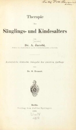 Therapie des Säuglings- und Kindesalters