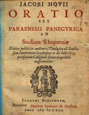 Oratio s. paraenesis panegyr. ad studium eloquentiae