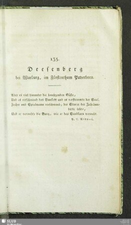 135. Deesenberg bei Warburg, im Fürstenthum Paderborn