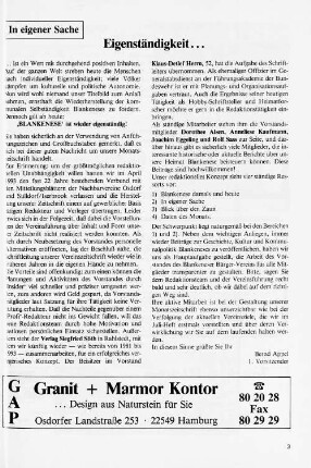 Eigenständigkeit...