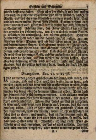 Episteln und Evangelia auf die Sonn- und Festtage : nebst der Leidensgeschichte Jesu, und kurzen Morgen- und Abendgebeten auf jeden Tag in der Woche