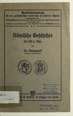 H. 4: Römische Geschichte bis 133 v. Chr.