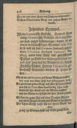 Zehendes Exempel