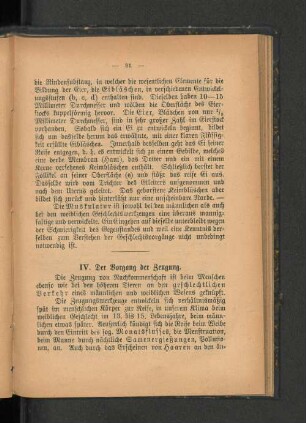 IV. Der Vorgang der Zeugung.