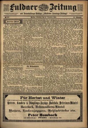 Zweite Ausgabe vom Dienstag, den 20. Dezember 1898.