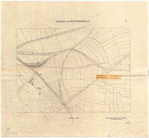 Fischer, Theodor; Rothenburg ob der Tauber; Generalbaulinienplan - Stadtplan