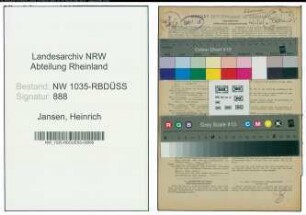 Entnazifizierung Heinrich Jansen , geb. 27.11.1907 (Kaufmaennischer Angestellter)
