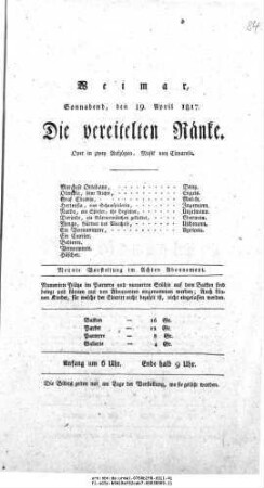 Die vereitelten Ränke