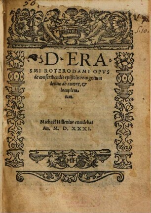 D. Erasmi Roterodami Opvs de conscribendis epistolis