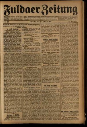 Ausgabe vom Dienstag, den 15. Februar 1916.