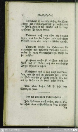 Von den weiblichen Geburtstheilen