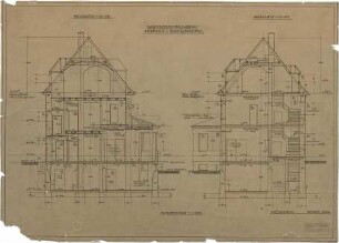 Littmann, Max; Bocksberg; Hofgut, Wohnhausanbau - Schnitt