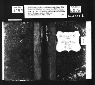 Lager-, Gült- und Schatzungsbuch über Künzelsau, angelegt durch Fischer, ehemaliger Stadtschultheiß zu Künzelsau (Konzept) (Bd. 2).