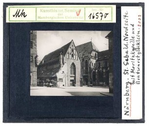 Nürnberg: St. Sebald, Nordseite mit Moritzkapelle und Bratwurstglöcklein