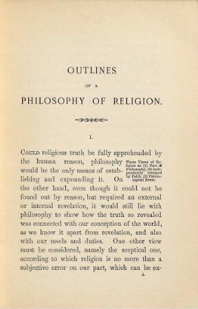 Outlines of a philosophy of religion