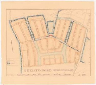 Bebauungsplan der Stadterweiterung Beelitz: Lageplan nördlicher Teil 1:2500