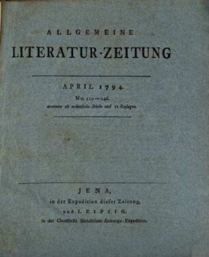 Allgemeine Literatur-Zeitung : ALZ ; auf das Jahr .... 1794, 2