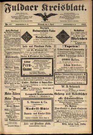 Zweite Ausgabe vom Mittwoch, den 01. April 1903.