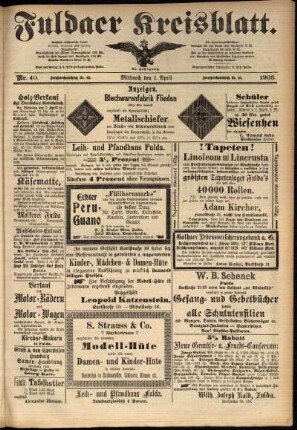 Zweite Ausgabe vom Mittwoch, den 01. April 1903.