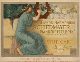 Pianos, Harmonium. Schiedmayer Pianofortefarbrik