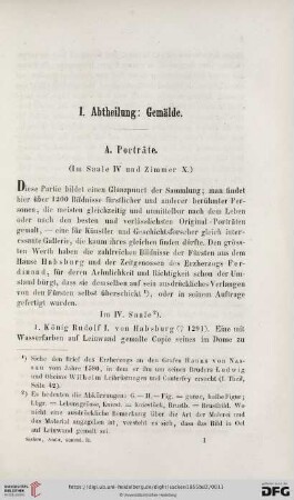 I. Abtheilung: Gemälde