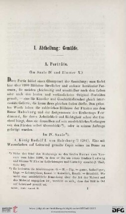 I. Abtheilung: Gemälde