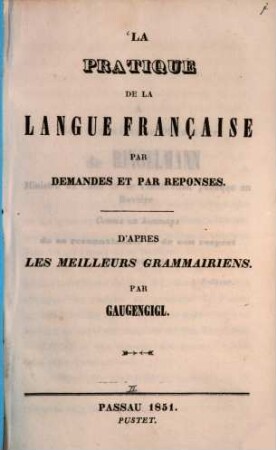 La Pratique de la Langue Française