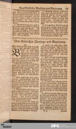 Von Göttlicher Vorsorge und Regierung.