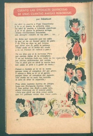 Cuento las otoñales quisicosas de unas cuantas amigas ruborosas