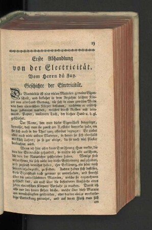 Erste Abhandlung von der Electricität.