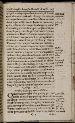 Caput XIX. De Rebus factisque memorabilibus