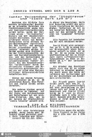 § 129A - Bildung Terroristischer Vereinigungen