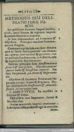 Methodus Seu Delineatio Iuris Publici