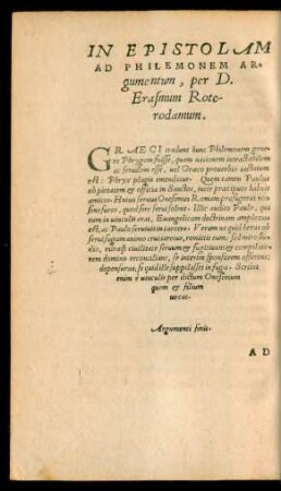 In Epistolam Ad Philemonem Argumentum ...