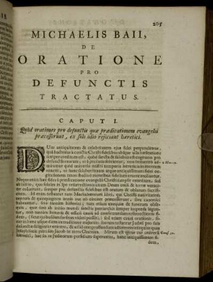 Michaelis Baii, De Oratione Pro Defunctis Tractatus