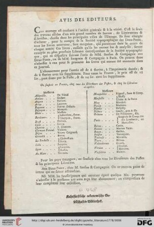 Avis des éditeurs