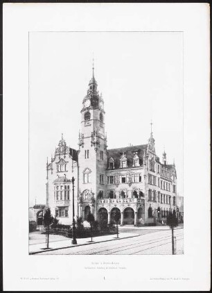 Rathaus, Dresden-Löbtau: Ansicht (aus: Moderne Neubauten, 4.Jg., 1898ff, hrsg. W. Kick)