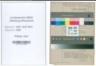 Entnazifizierung Karl Vorm Walde , geb. 21.03.1900 (Reg.Angestellter)