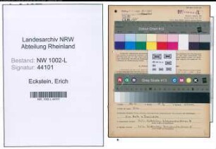 Entnazifizierung Erich Eckstein , geb. 09.09.1920 (Gerichtsreferendar)