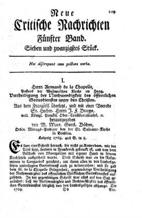 Sieben und zwanzigstes Stück.