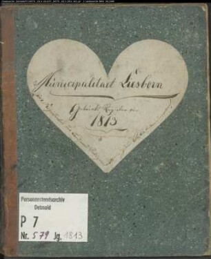 Zivilstandsregister der Munizipalität Liesborn (GAHT 1813, GAHT 1814) (2 Bände). (Gemeinde: Liesborn, Kreis Beckum)